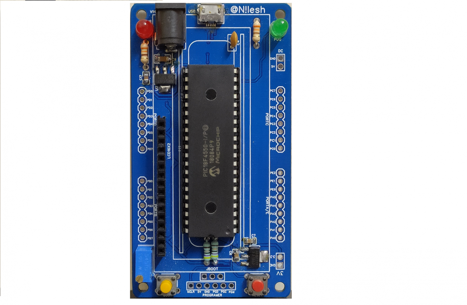 Pic18f4550 usb development board embedded makers